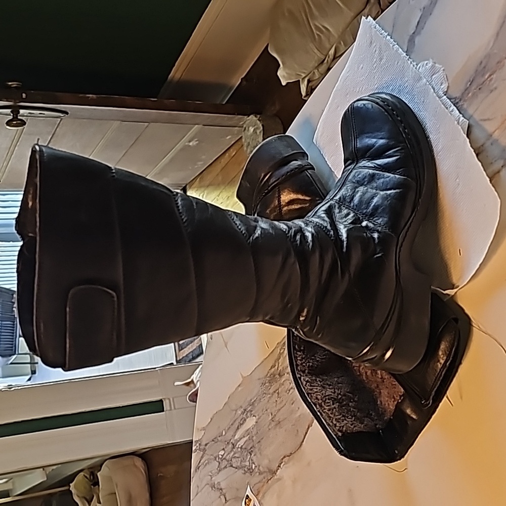 Genuine Italian leather "fur" lined boots